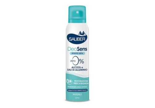 Sauber DeoSens Effetto Seta Senza Sali d'Alluminio Profumazione Fresca Rugiada Deodorante Spray 150ml