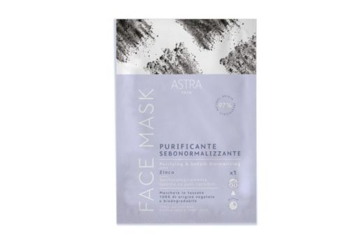 Astra Face Mask purificante sebonormalizzante maschera viso ultra sottile in tessuto 1 pezzo