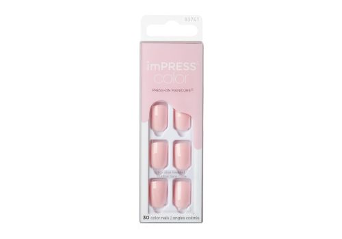 Kiss imPress Colore Rosa 30 Unghie Artificiali con Applicazione a Pressione