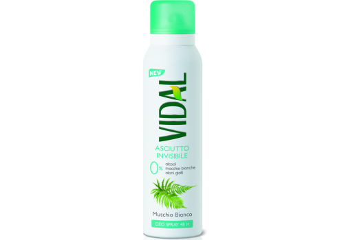 Vidal Asciutto Invisibile 48H Muschio Bianco Deodorante Spray 150ml
