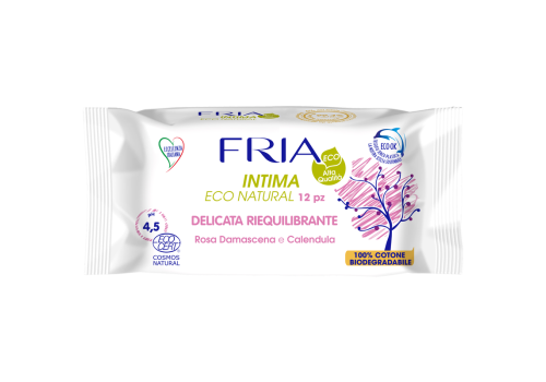 Fria Intima Eco Natural Delicata Riequilibrante con Rosa Damascena E Calendula 12 salviette