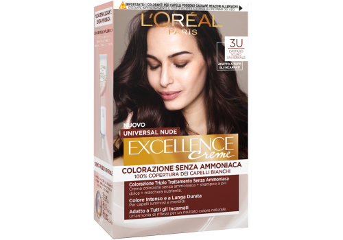 Excellence Creme Colorazione Senza Ammoniaca 3U Castano Scuro Universale