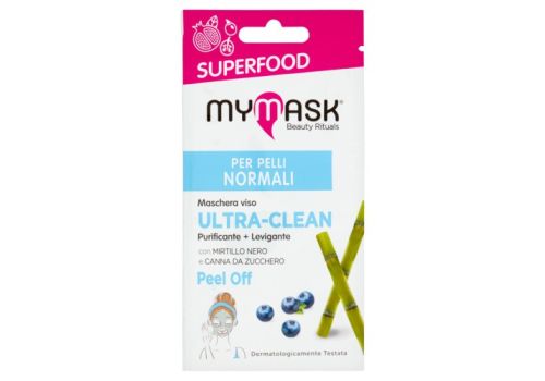 MyMask Superfood maschera viso ultra-clean peel off purificante levigante 8ml