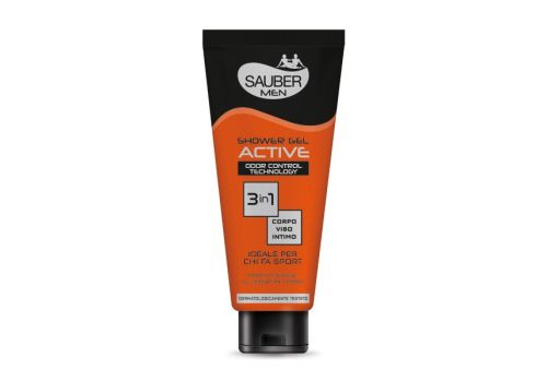 Sauber Men gel doccia active 3 in 1 corpo viso e intimo 200ml