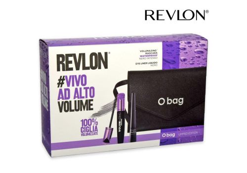 Revlon #Vivo Ad Alto Volume Kit con Volumazing Mascara Waterproof Nero Intenso + Eyeliner Liquido Nero + Pochette O Bag