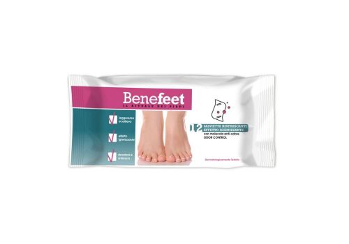 Benefeet Salviette Piedi Rinfrescanti Effetto Igienizzante con Molecola Anti-Odore 12 Salviette