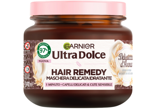 Garnier Ultra Dolce Hair Remedy Maschera Delicata Idratante per Capelli Delicati e Cute Sensibile 340ml