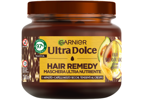Garnier Ultra Dolce Hair Remedy Maschera Ultra Nutriente per Capelli Molto Secchi 340ml