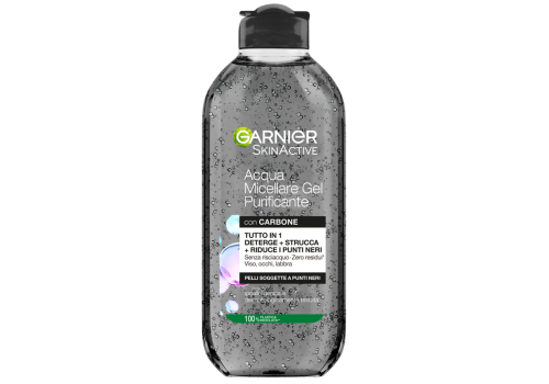 Garnier Skin Active Acqua Micellare Gel Purificante Viso Occhi e Labbra Con Carbone Per Pelli Soggette a Punti Neri 400ml