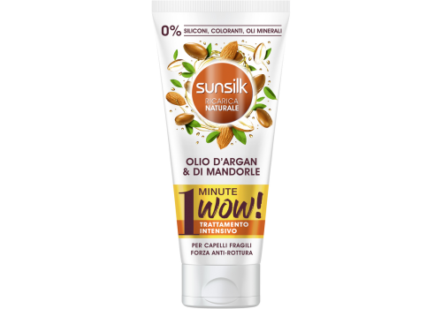 Sunsilk 1 minute wow! olio d`argan & di mandorle trattamento intensivo anti-rottura per capelli fragili 180ml
