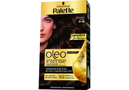 Palette Oleo Intense Colorazione Permanente con Olio Senza Ammoniaca 4.18 Castano Moka
