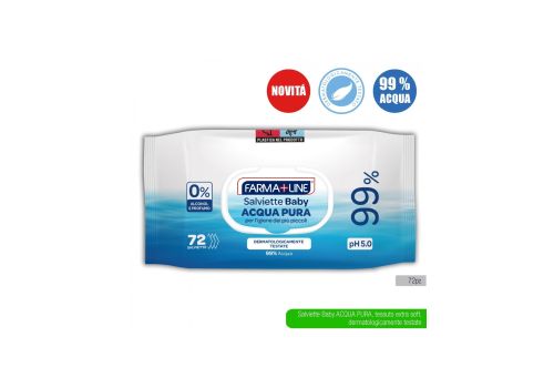 Farmaline Salviettine Baby Acqua Pura 99% Acqua pH 5,0 72 salviette