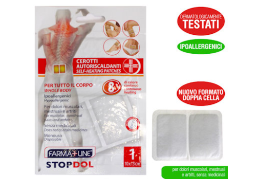 Farmaline Stop Dol cerotti autoriscaldanti per dolori muscolari articolari e mestruali 10 x 13cm 1 pezzo