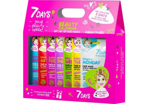 7Days Beauty Calendar Set di Maschere Viso in Tessuto Per la Cura della Pelle 8 pezzi