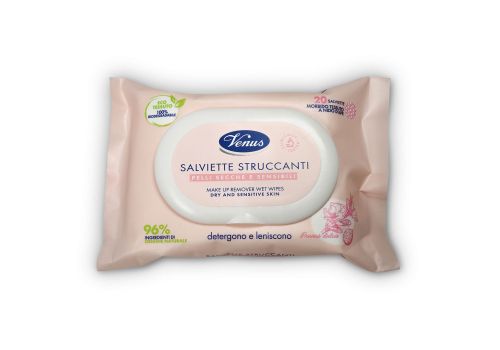 Venus Salviettine Struccanti Detergenti e Lenitive Pelli Secche E Sensibili 20 salviette
