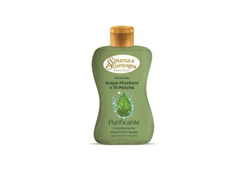 Spuma di Sciampagna Doccia Gel Purificante con Acqua Micellare e Tè Matcha 300ml