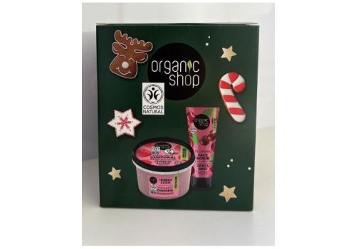 Organic Shop Cofanetto con Scrub Corpo al Lampone 250ml + Scrub Viso alla Ciliegia 75ml