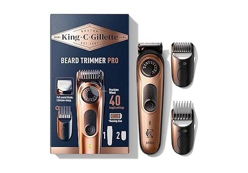 King C.Gillette kit regolabarba con selettore di precisione e 40 impostazioni di lunghezza