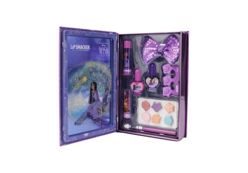 Lip Smacker Book Tin Disney Wish con 6 glitter in crema + 2 smalti unghie + 1 rossetto + 1 balsamo labbra + 1 applicatore + accessori