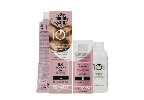 Alama S.O.S Color & Go 8.0 biondo chiaro colorazione professionale permanente 90 + 90ml