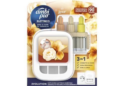 Lenor ambipur 3volution diffusore elettrico + ricarica oro e fiori di vaniglia