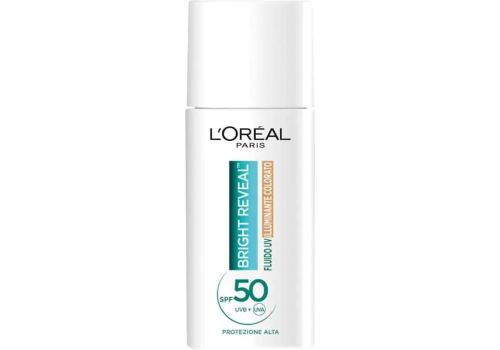 L'Oreal Bright Reveal spf 50 fluido uv illuminante colorato tonalità media 50ml