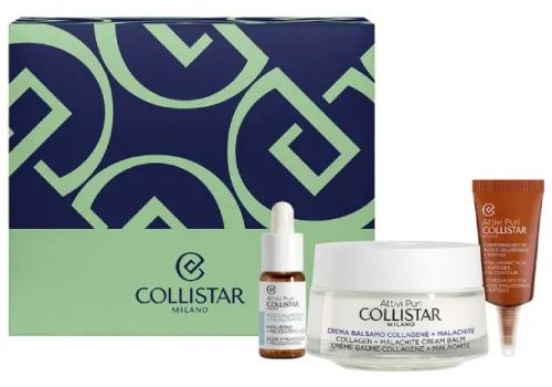 Collistar Attivi Puri kit con crema balsamo 50ml + gocce 5ml + siero gel 5ml