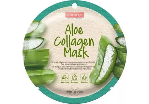 Purederm aloe collagen mask maschera viso idratante 1 pezzo