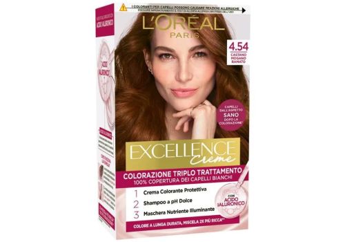 L'Oreal Excellence Creme 4.54 castano mogano ramato colorazione a lunga durata
