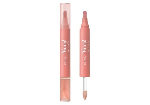 Pupa vamp! marker duo 002 frozen rose tinta labbra e oil-gloss 4ml 