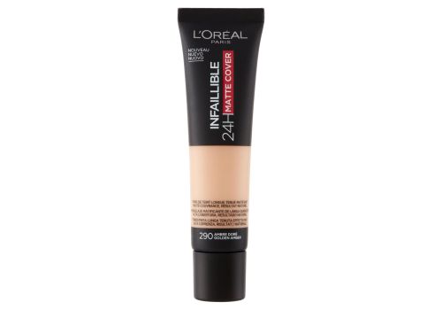 L''Oréal Paris infaillible 24h mat cover 290 ambre doré fondotinta coprente finish matte lunga durata 