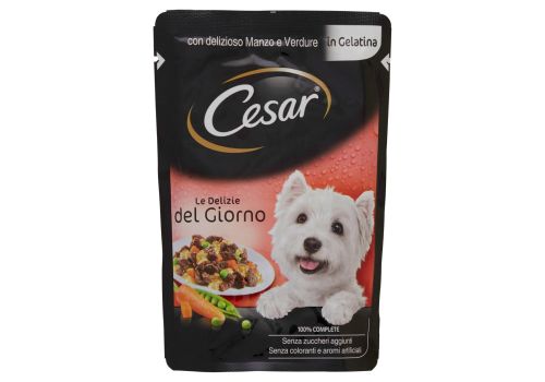 Cesar cibo con manzo e verdure in salsa per gatto 100 grammi