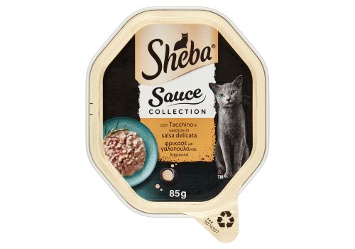 Sheba sauce collection cibo umido in salsa con tacchino e verdure per gatto 85 grammi