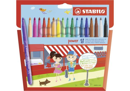 Stabilo power pennarello punta media colori assortiti 18 pezzi