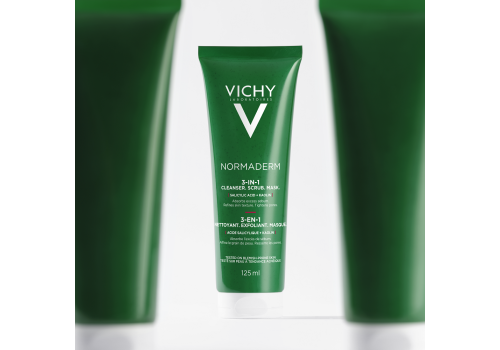 Vichy Normaderm 3 in 1 esfoliante + crema detergente + maschera 125 ml