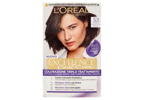 L'Oréal Paris Excellence Cool Creme 5.11 castano chiaro ultra freddo tinta capelli 
