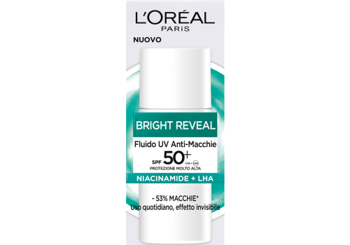 L''Oréal Paris Bright Reveal spf 50+ fluido idratante con niacinamide anti macchie 50ml
