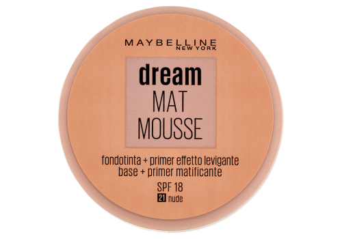 Maybelline New York Dream Mat Mousse spf 18 21 nude fondotinta opacizzante in mousse 18ml