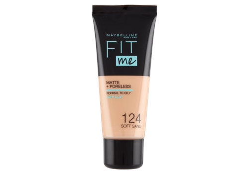 Maybelline New York Fit Me matte + poreless 124 soft sand fondotinta finish opacizzante 30ml