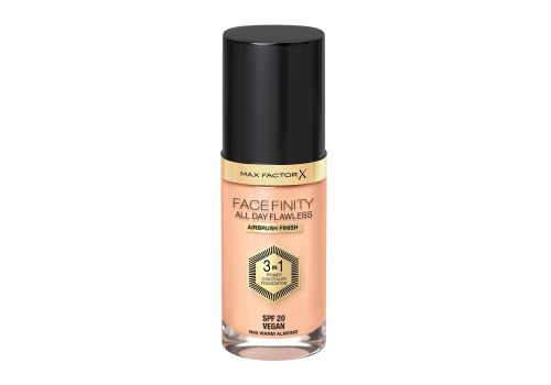 Max Factor Facefinity All Day Flawless 3 in 1 Spf 20 vegan 045 warm almond fondotinta liquido a lunga durata 30ml