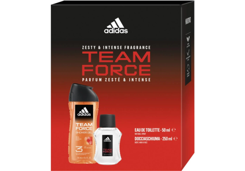 Adidas Team Force fragranza speziata e intensa cofanetto con eau de toilette 50ml + docciaschiuma 250ml