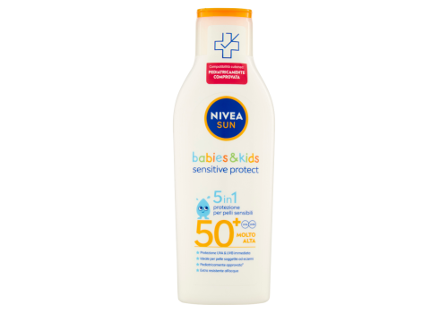Nivea Sun Babies & Kids Sensitive Protect spf 50+ molto alta latte solare protettivo 200ml