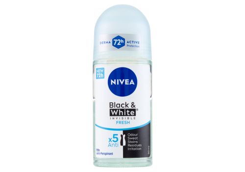 Nivea Black & White Invisible Fresh deodorante anti-traspirante roll-on 50ml