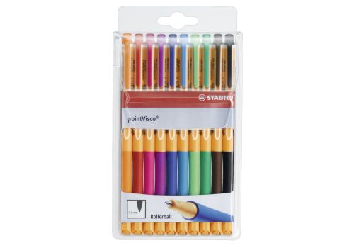 Stabilo pointvisco penna roller a inchiostro gel colori assortiti 10 pezzi
