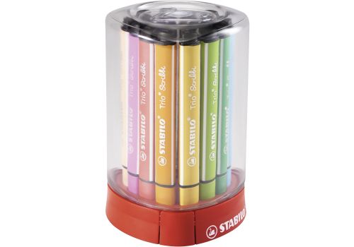 Stabilo trio scribbi pennarello triangolare con punta ammortizzata colori assortiti set da scrivania 12 pezzi