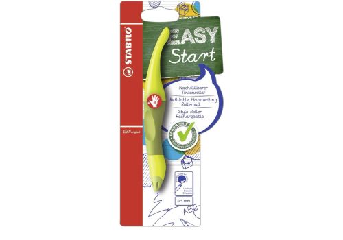 Stabilo easyoriginal penna roller ergonomica per destrimani verde/lime cartuccia blu inclusa