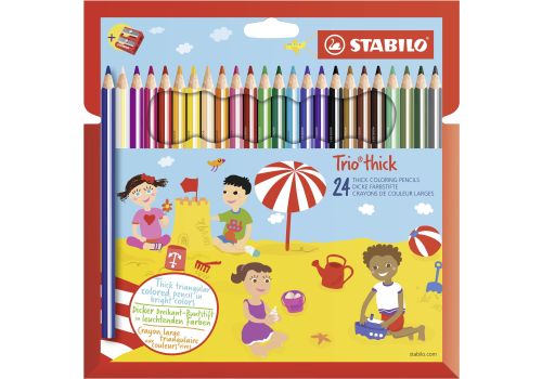 Stabilo trio thick matita colorata triangolare colori assortiti 24 pezzi