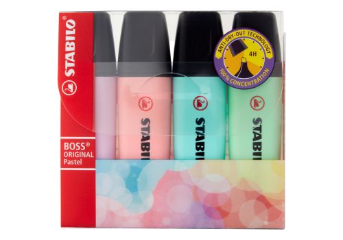 Stabilo boss original pastel evidenziatori colori assortiti 4 pezzi