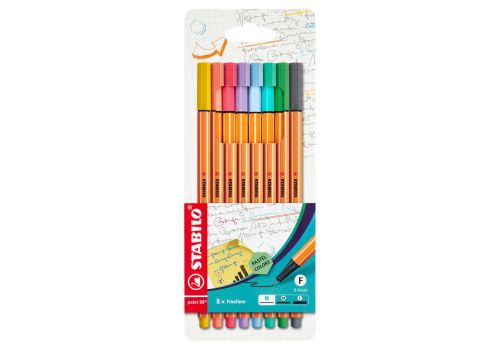 Stabilo point 88 pastel penna fineliner colori assortiti 8 pezzi