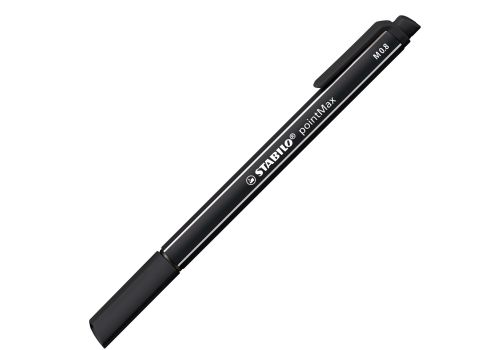 Stabilo pointmax penna fineliner nero con punta in nylon